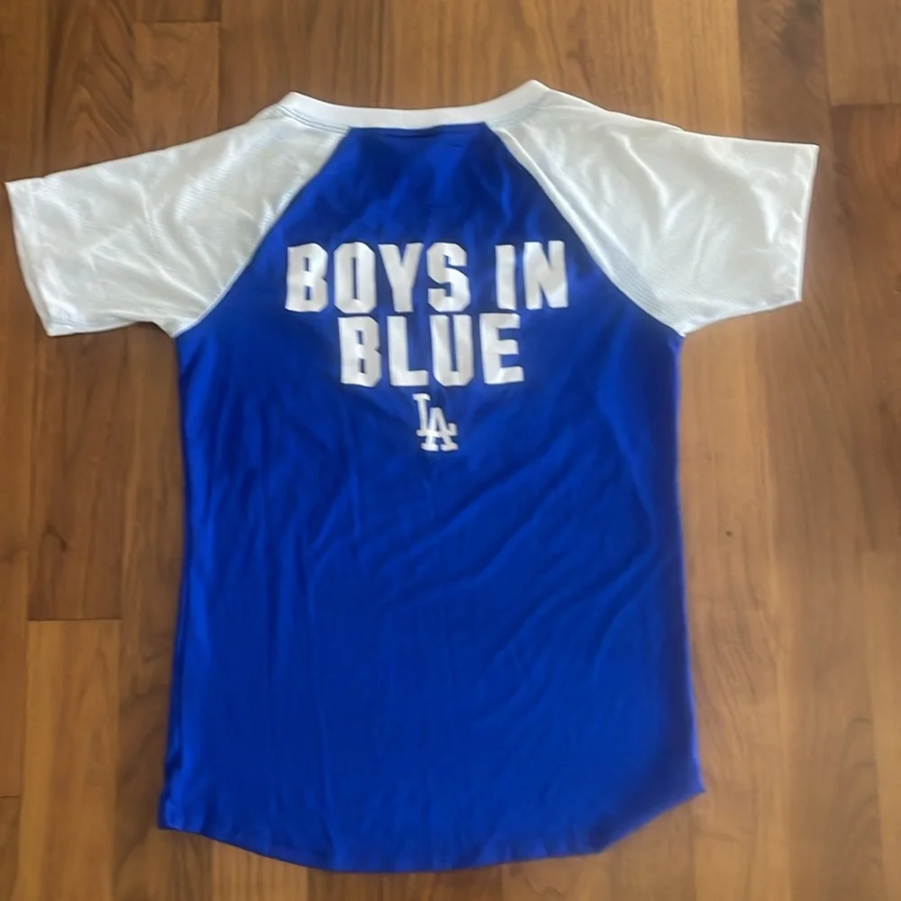 Los Angeles Dodgers MLB PINK by Victoria’s Secret Royal/White Mesh Jersey-S - Picture 5 of 5